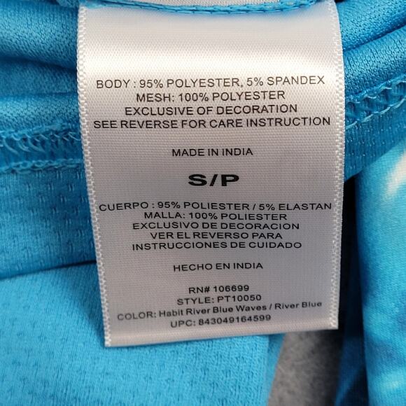 Habit Shirt Mens Small Sun Guard Long Sleeve 1/4 Zip Blue Waves 40+ Solar Factor - Picture 8 of 11